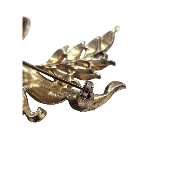 Vintage Enamel Tulip Brooch With Rhinestones Gold-Tone Floral Pin Green & Multic - Picture 9 of 16